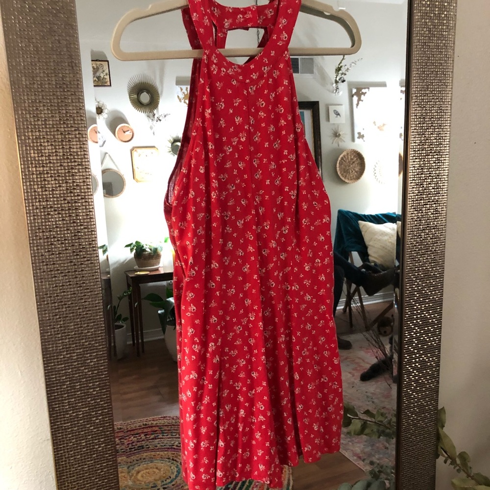 Red floral romper from urban outfitters